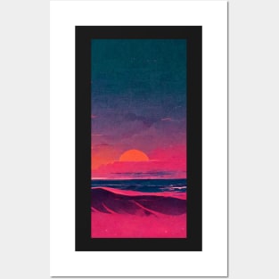 Romantic red sunset Posters and Art